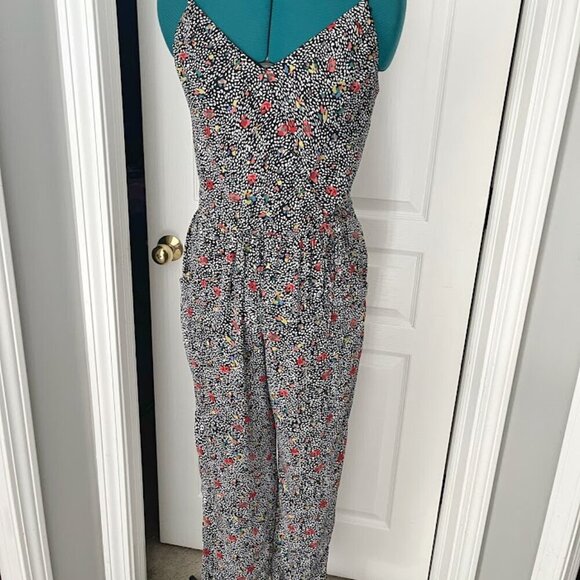 Anthropologie Elevenses Peonia Floral Lightweight Straight Leg Romper Jumpsuit - Picture 2 of 14